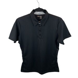 SunIce Women's M Black Golf Tennis Polo Shirt Flow-Dry Top Silver Fiber X-Static